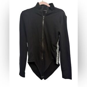 Forever 21 Black Zip-Up Bodysuit
